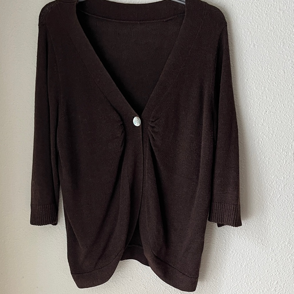 Elegant Dark Brown Women's Cardigan